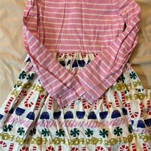 Hanna Andersson Pink and White Striped dress